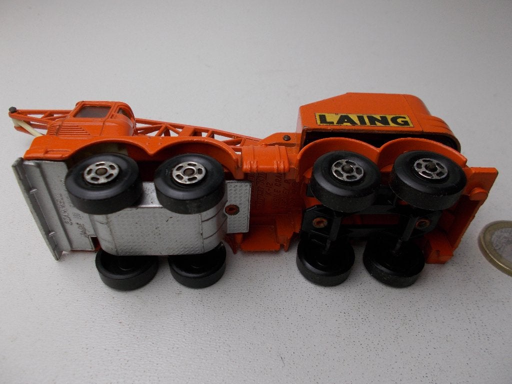 1971 Matchbox Super Kings K-12 LAING MOBILE CRANE I.z.g.st., Ophalen of Verzenden, Zo goed als nieuw, Bus of Vrachtwagen, Matchbox