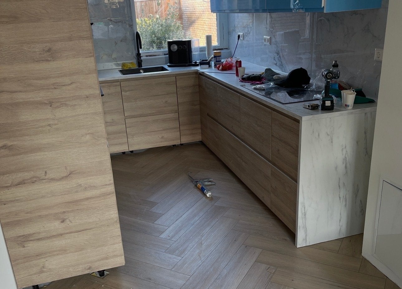 Werkblad met inbouw spoelbak Nieuw in doos IKEA, Ophalen, Overige typen, IKEA, Kunststof