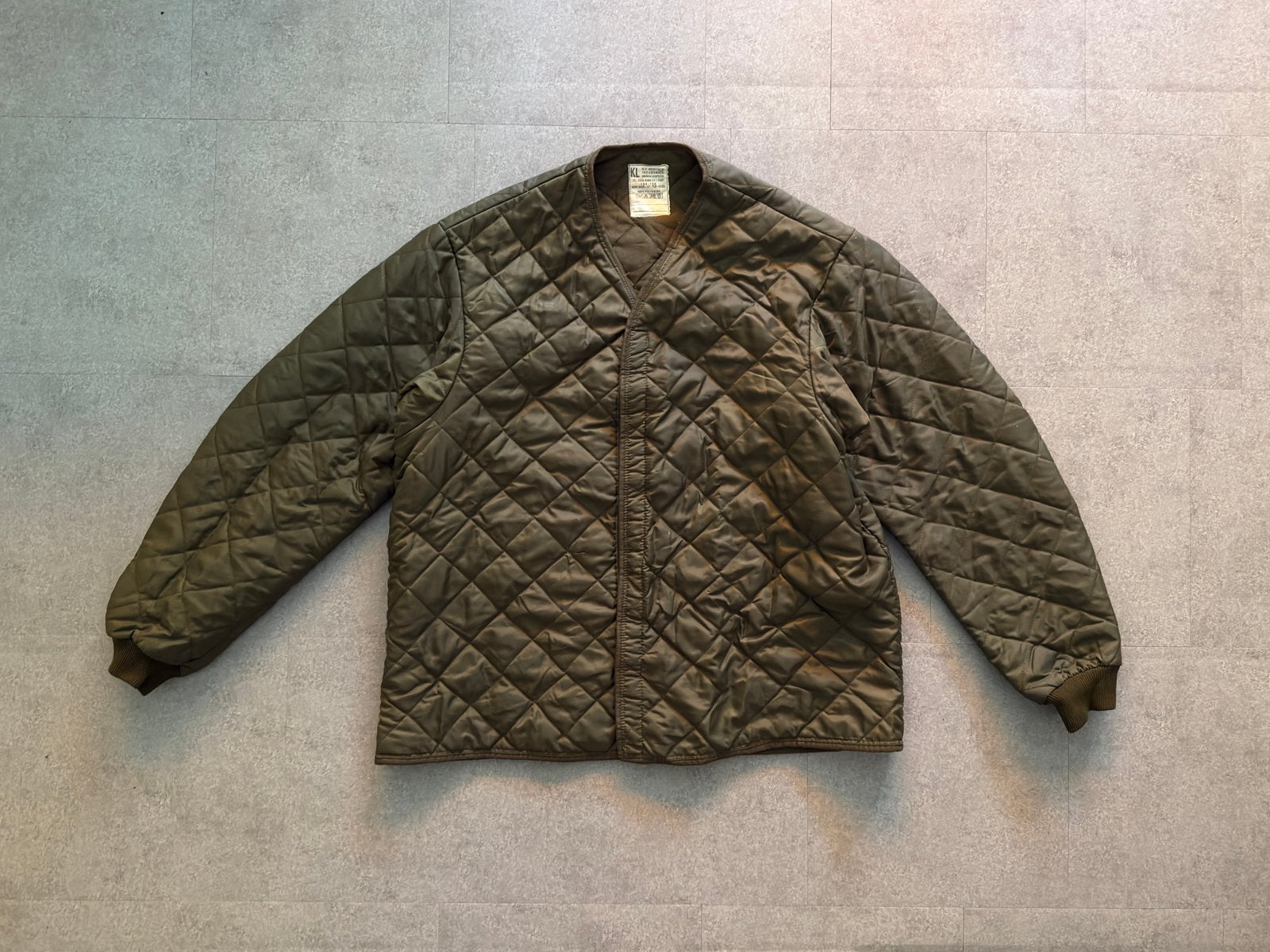 Vintage Gevoerde Militaire Jas - Olijfgroen, Kleding | Heren, Ophalen of Verzenden, Gedragen, Overige maten, Groen