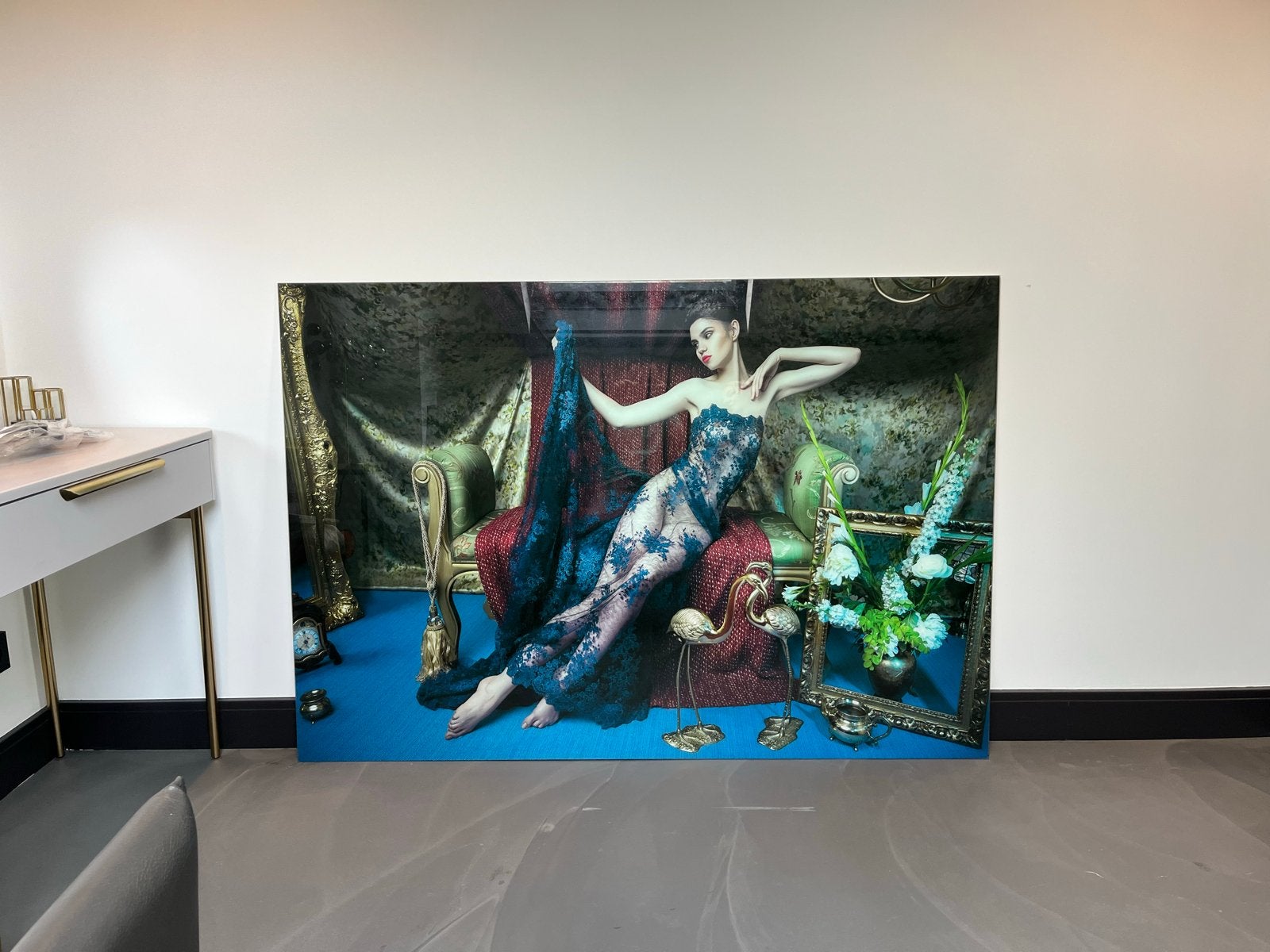 Groot kunstwerk op echt glas - 110x160 cm, Ophalen, 125 cm of meer, 75 – 100, Print