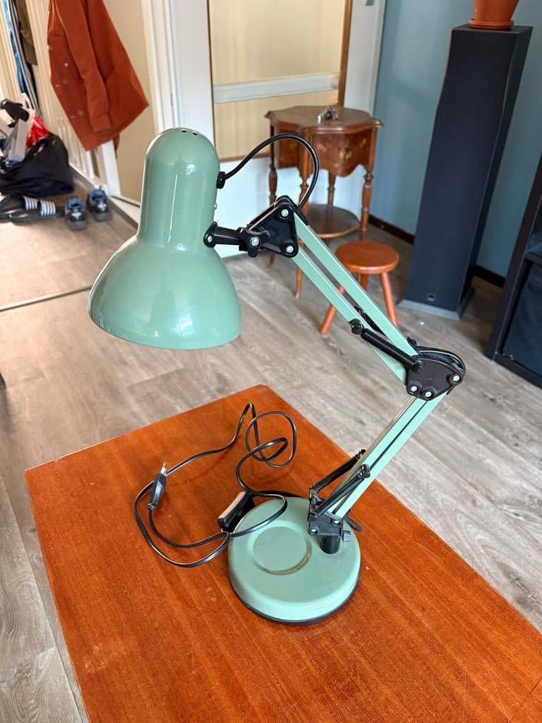 Leuke bureau lamp, teal/groen, Ophalen, Gebruikt, Metaal, 50 tot 75 cm