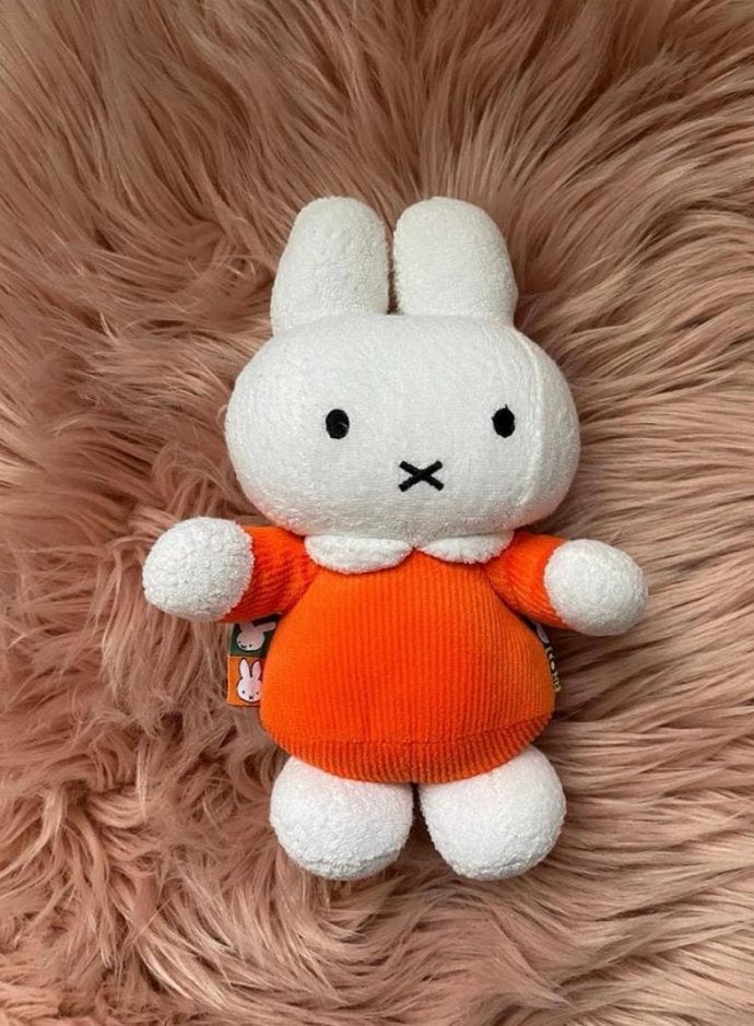 Nijntje knuffel/ 60 jaar label, Oranje, Verzenden, Konijn, Zo goed als nieuw