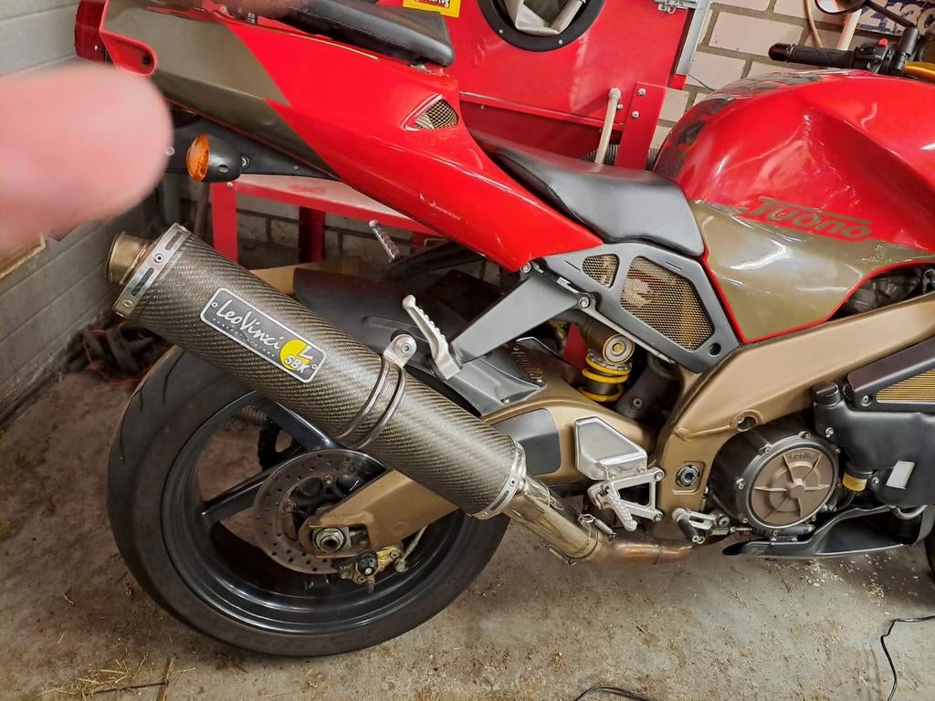 LeoVince SBK uitlaat Aprilia RSV Mille/Tuono Gen 1 Carbon, Ophalen of Verzenden, Gebruikt