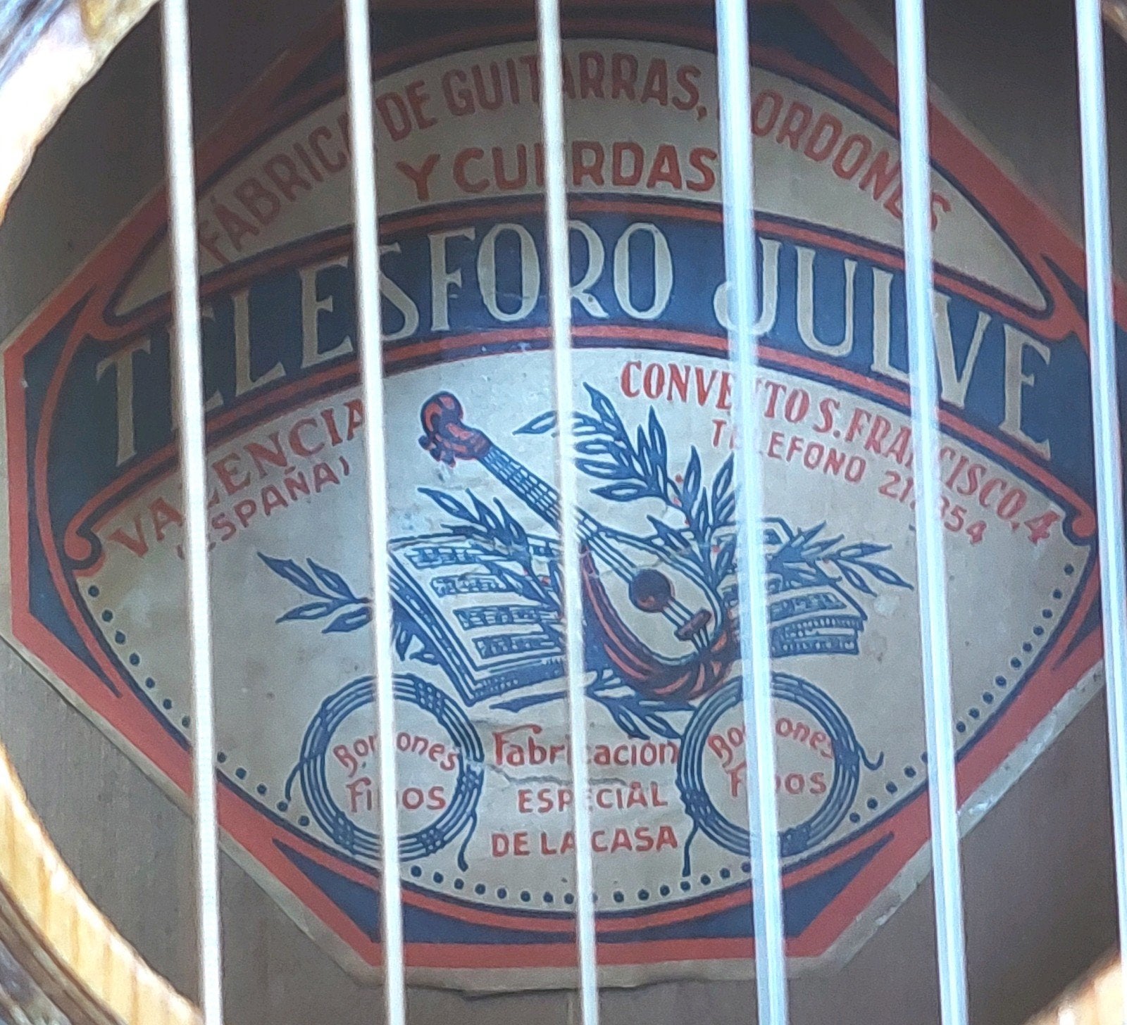 Telesforo Julve 1945-1957 Spaanse gitaar akoestisch klassiek, Ophalen, Gebruikt, Overige typen