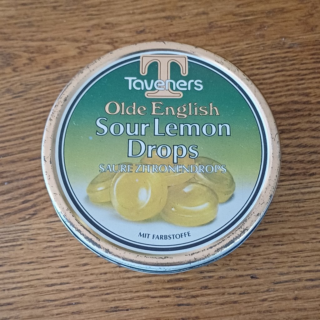 Taveners sour lemon drops blikje, Ophalen of Verzenden, Gebruikt, Overige, Overige merken