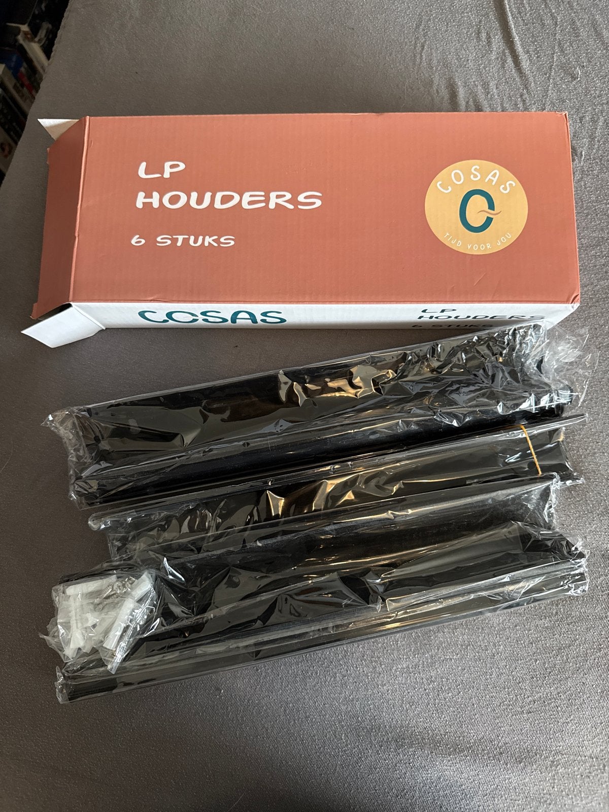 6 stuks LP / vinyl houders - wandplankjes voor decoratie, Zwart, Nieuw, Kunststof, Ophalen of Verzenden