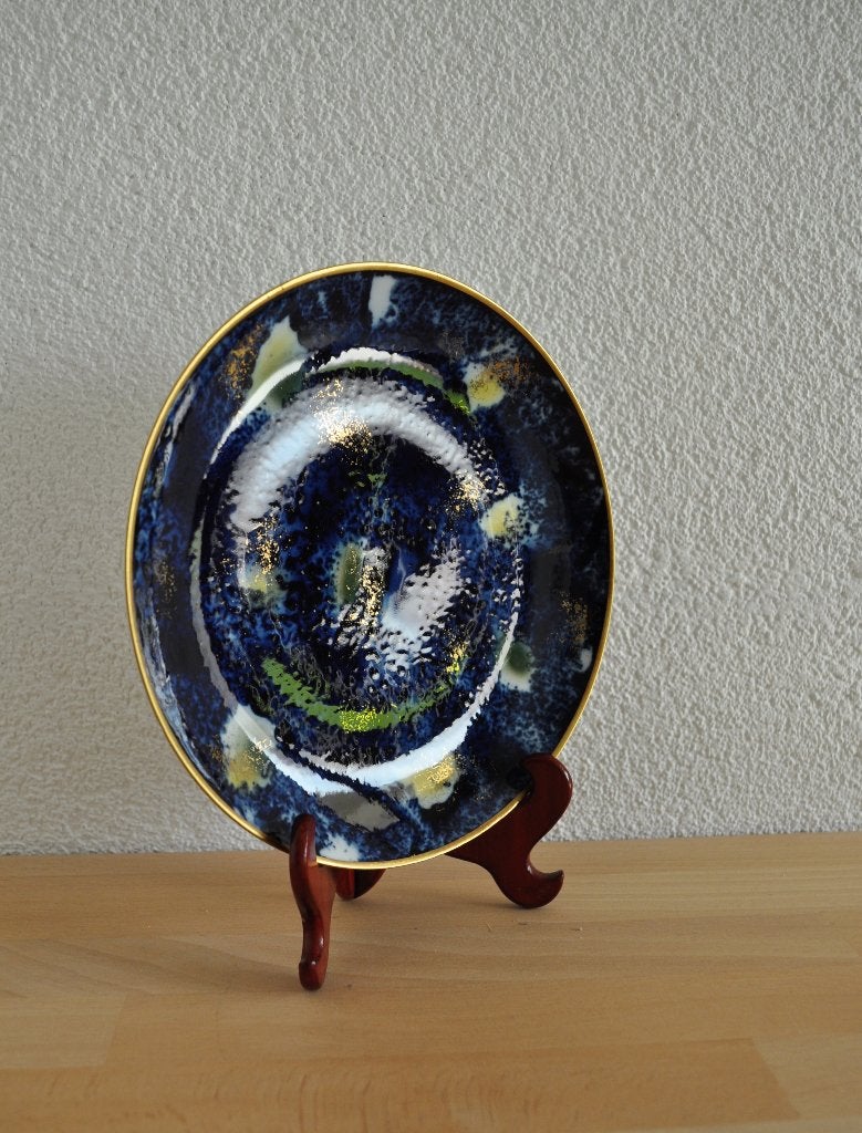 Vintage Wallendorf Porselein Kobalt Bord 19,5 cm, Ophalen of Verzenden