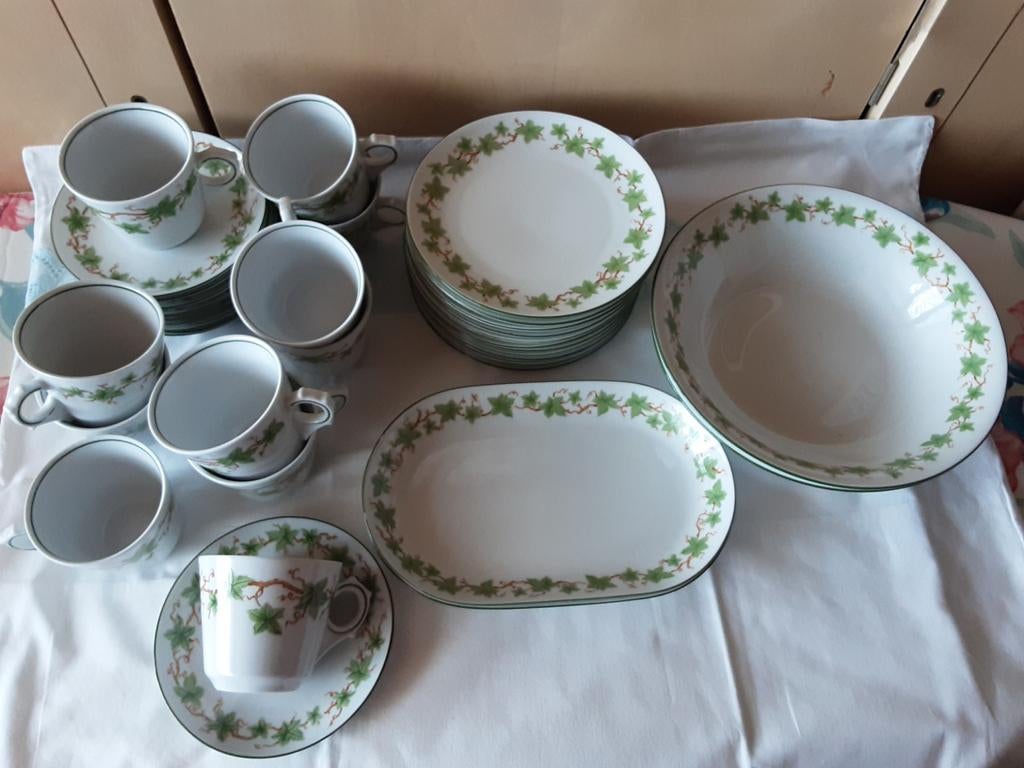 Vintage porseleinen JAGER servies WEINLAUB., Antiek en Kunst, Antiek | Servies compleet, Ophalen of Verzenden
