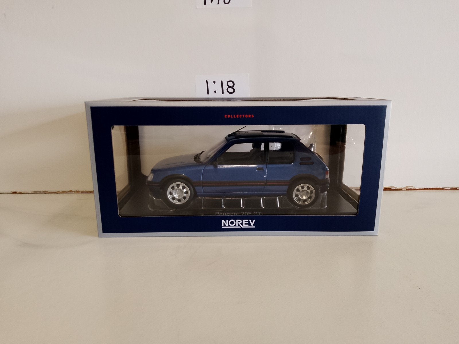 Norev - 92' Peugeot 205 GTi  1.9  16S  Miami blue, Ophalen of Verzenden, Nieuw, Auto, Norev