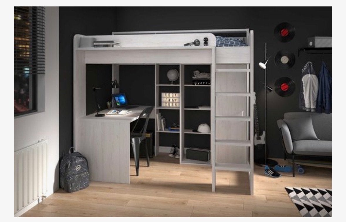 Hoogslaper Parisot Higher met bureau, kast en rek, Ophalen, Gebruikt, Hoogslaper
