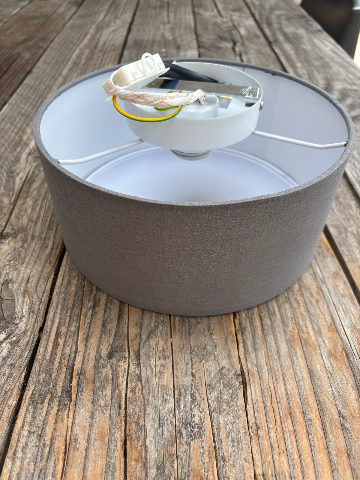 Gamma Plafondlamp Fenna E27 Grijs, Ophalen, Textiel, Zo goed als nieuw, Grijs