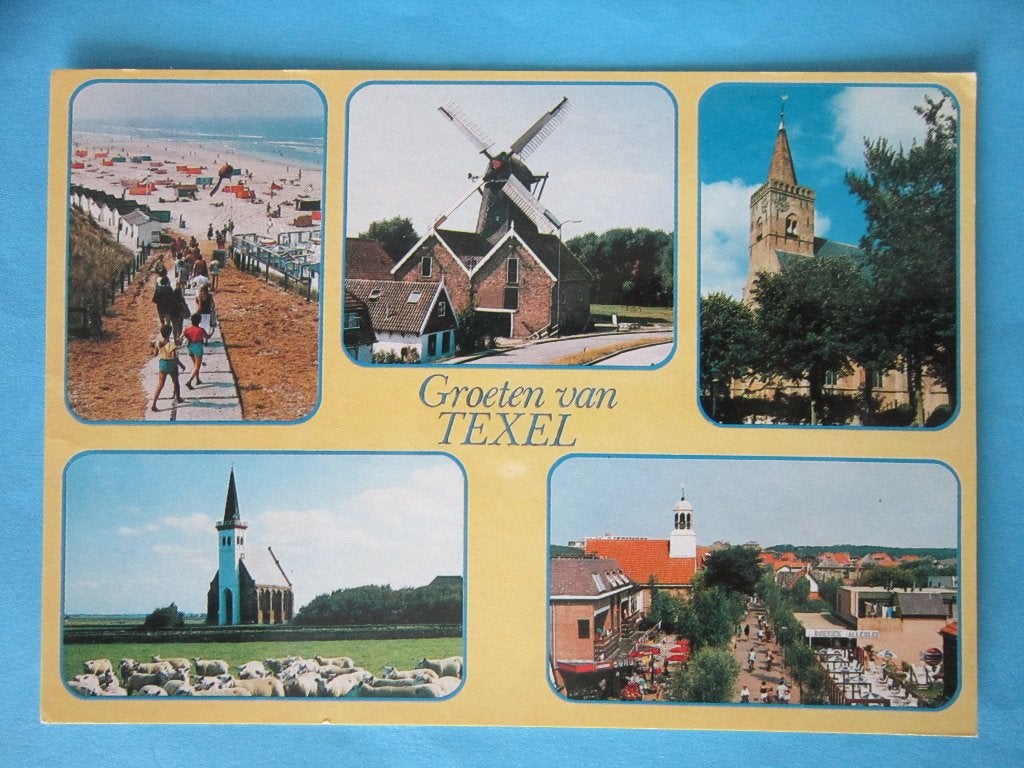 Ansichtkaart: Texel, Groeten van...., Ophalen of Verzenden, 1980 tot heden, Gelopen, Waddeneilanden