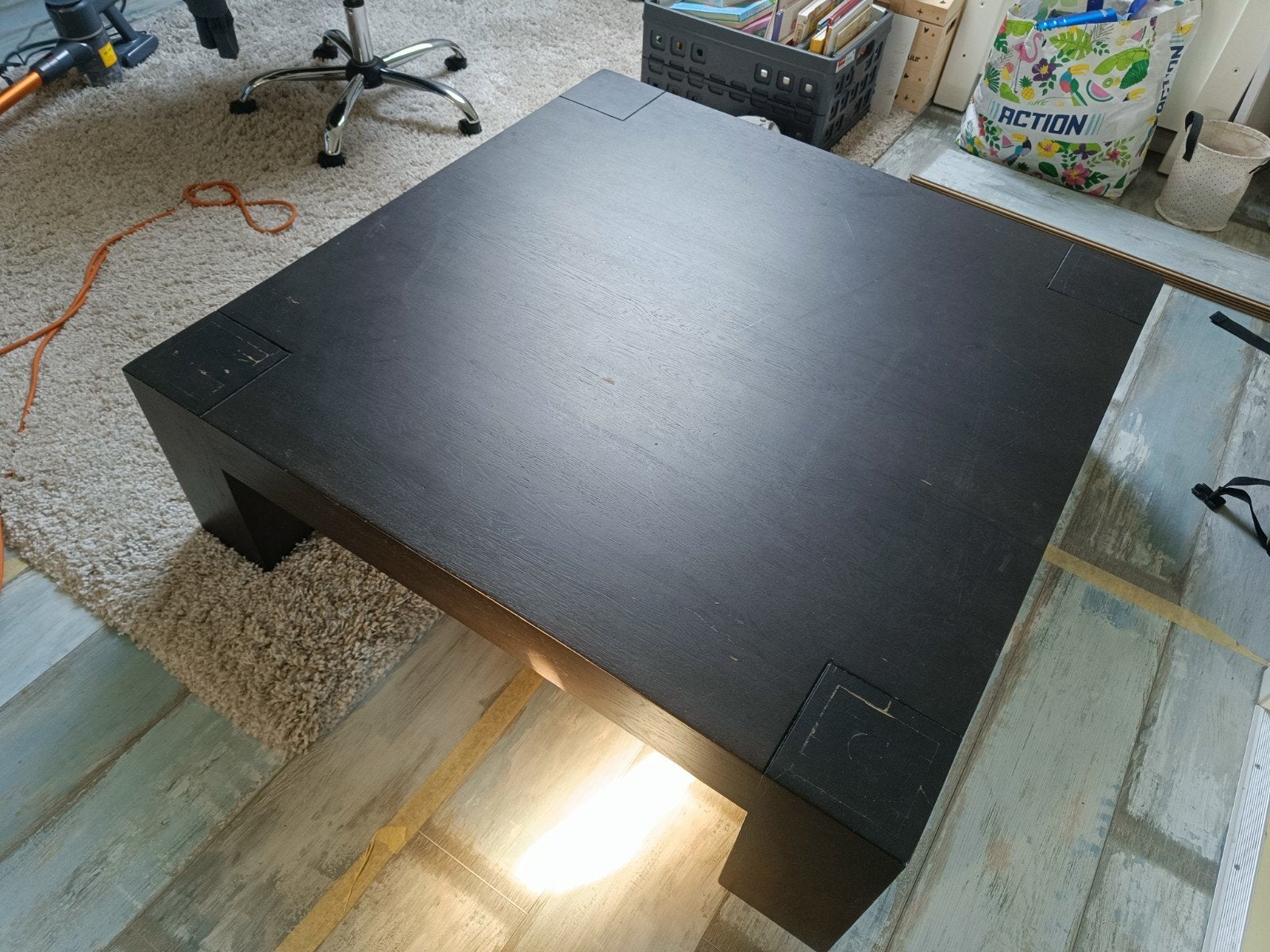 Salontafel vierkant donkerbruin, Ophalen, Gebruikt, Vierkant, Modern