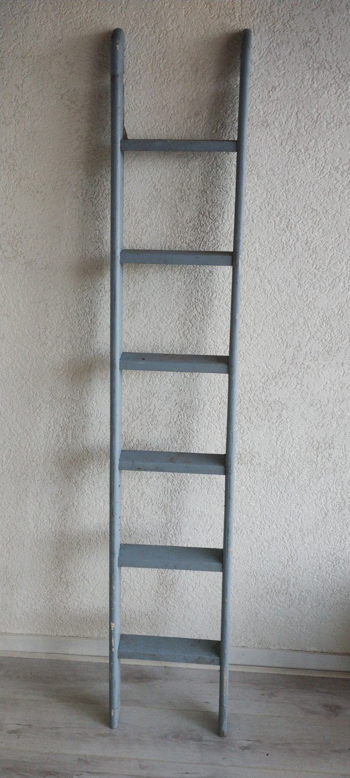 Vintage houten ladder - grijs geverfd, Ophalen
