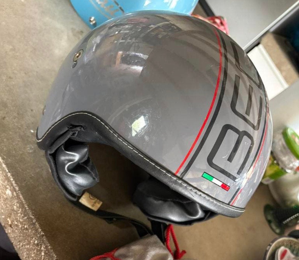 Scooterhelm brommerhelm Beon design grijs, Ophalen of Verzenden, Gebruikt, Overige typen