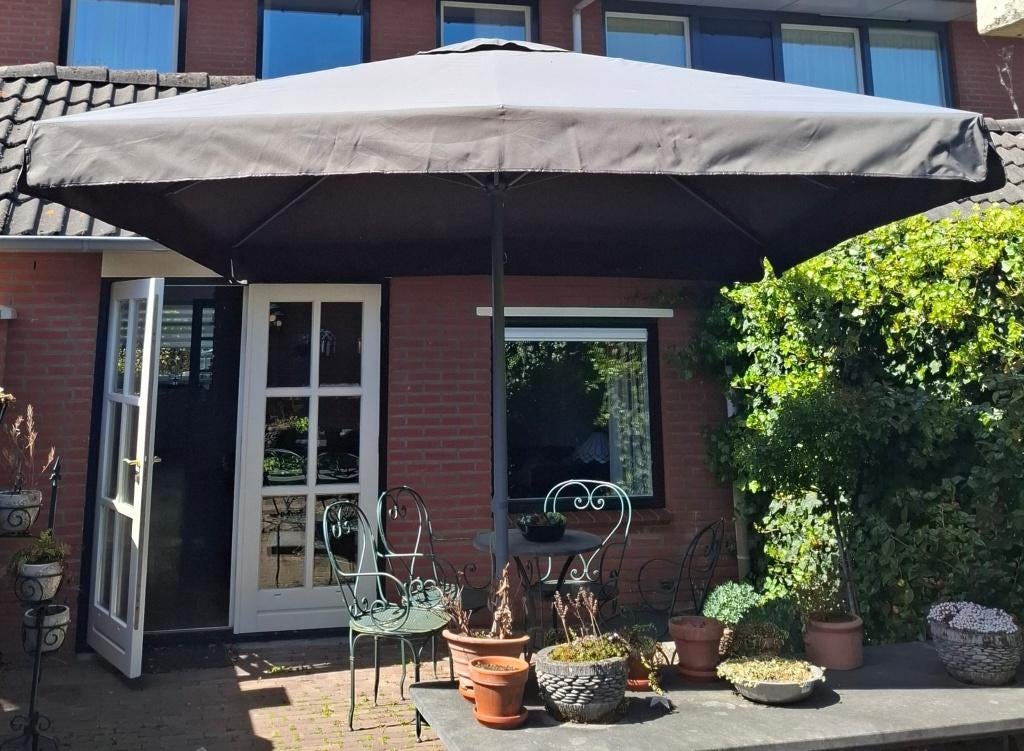 Parasol met voetstuk, Tuin en Terras, Ophalen, Gebruikt, Verstelbaar, Stokparasol
