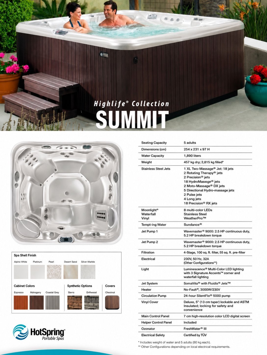 Hotspring Summit Jacuzzi - Luxe Spa voor 6 Personen, Ophalen, Gebruikt, Trap, Vast