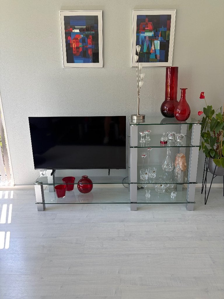 Tv meubel, Ophalen, Gebruikt, 50 tot 100 cm, Glas