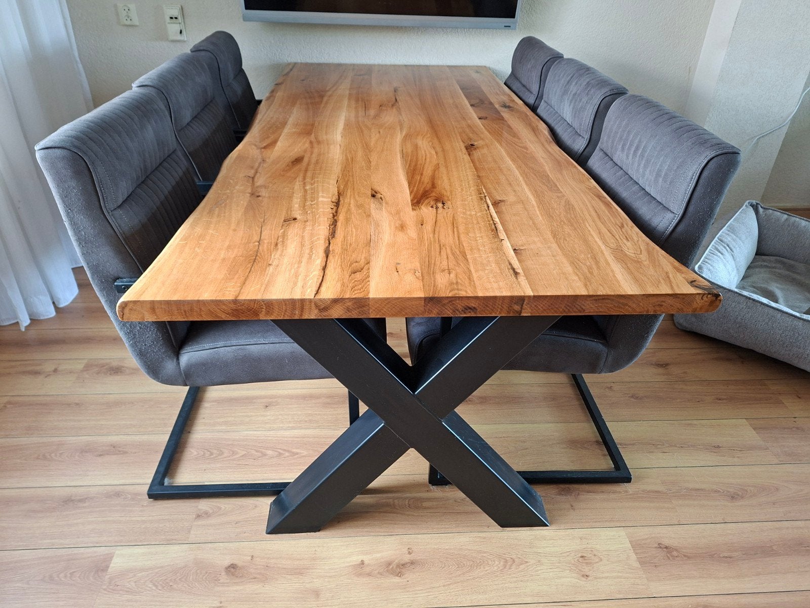 Eethoek met 6 stoelen, Ophalen, Gebruikt, 200 cm of meer, 50 tot 100 cm