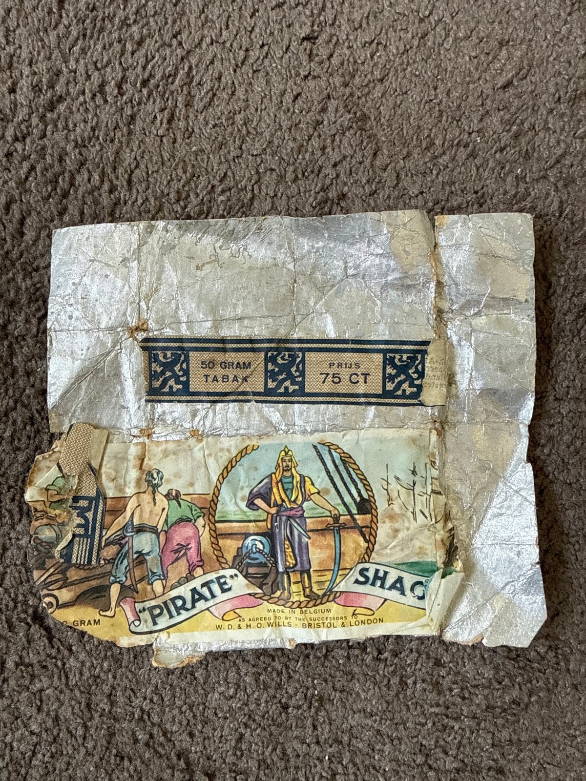 Vintage Pirate Shag Tabak Verpakking - 50 gram, Ophalen of Verzenden, Gebruikt