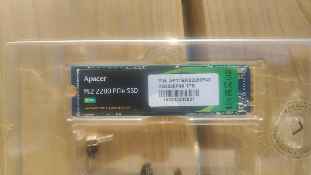 Apacer M.2 2280 PCIe SSD 1TB NVMe, Intern, SSD, Ophalen of Verzenden, Zo goed als nieuw