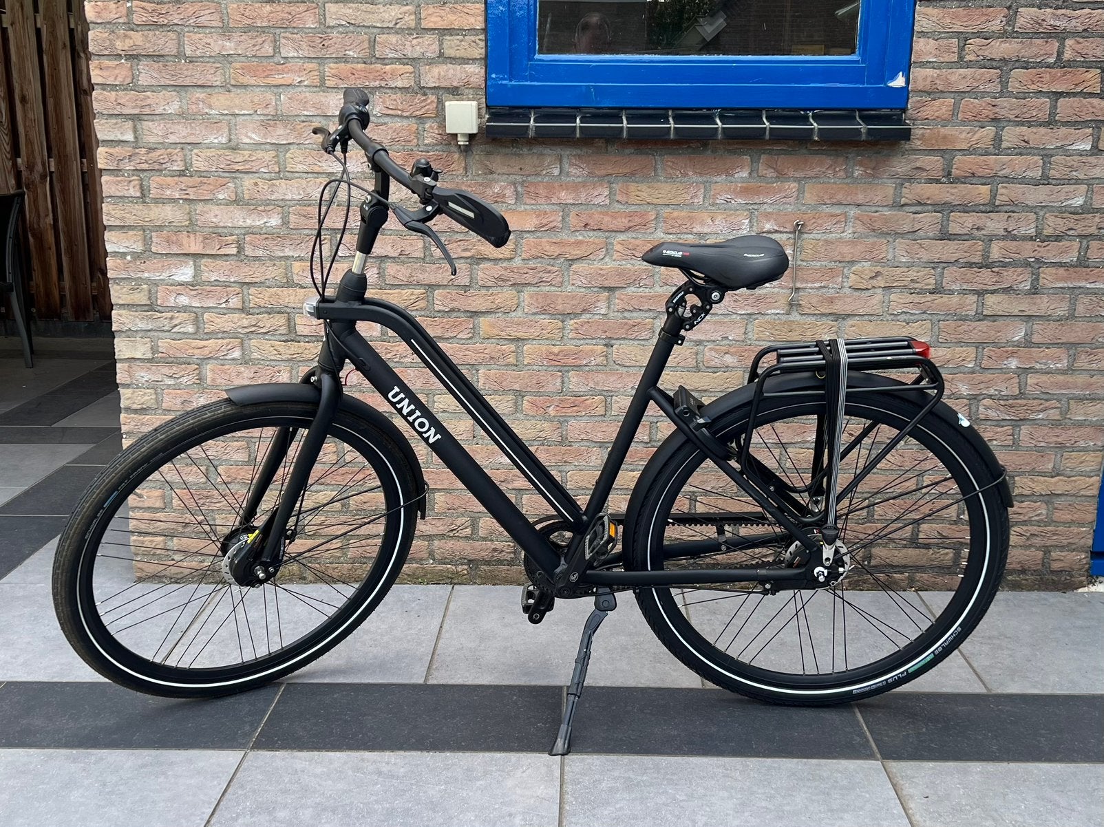 Damesfiets Union Lite 54 cm Gates belt Shimano Nexus 8 zgan, 53 tot 56 cm, Zo goed als nieuw, Schijfrem, Ophalen