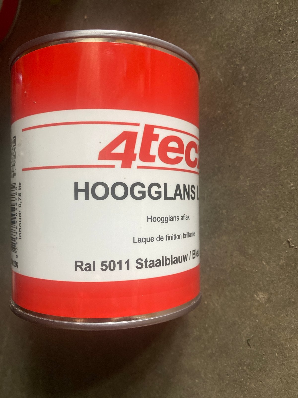 4x Nieuwe 4tec Hoogglans Lak RAL 5011 Staalblauw 0,75L, Onbekend, Nieuw, Ophalen of Verzenden, Onbekend