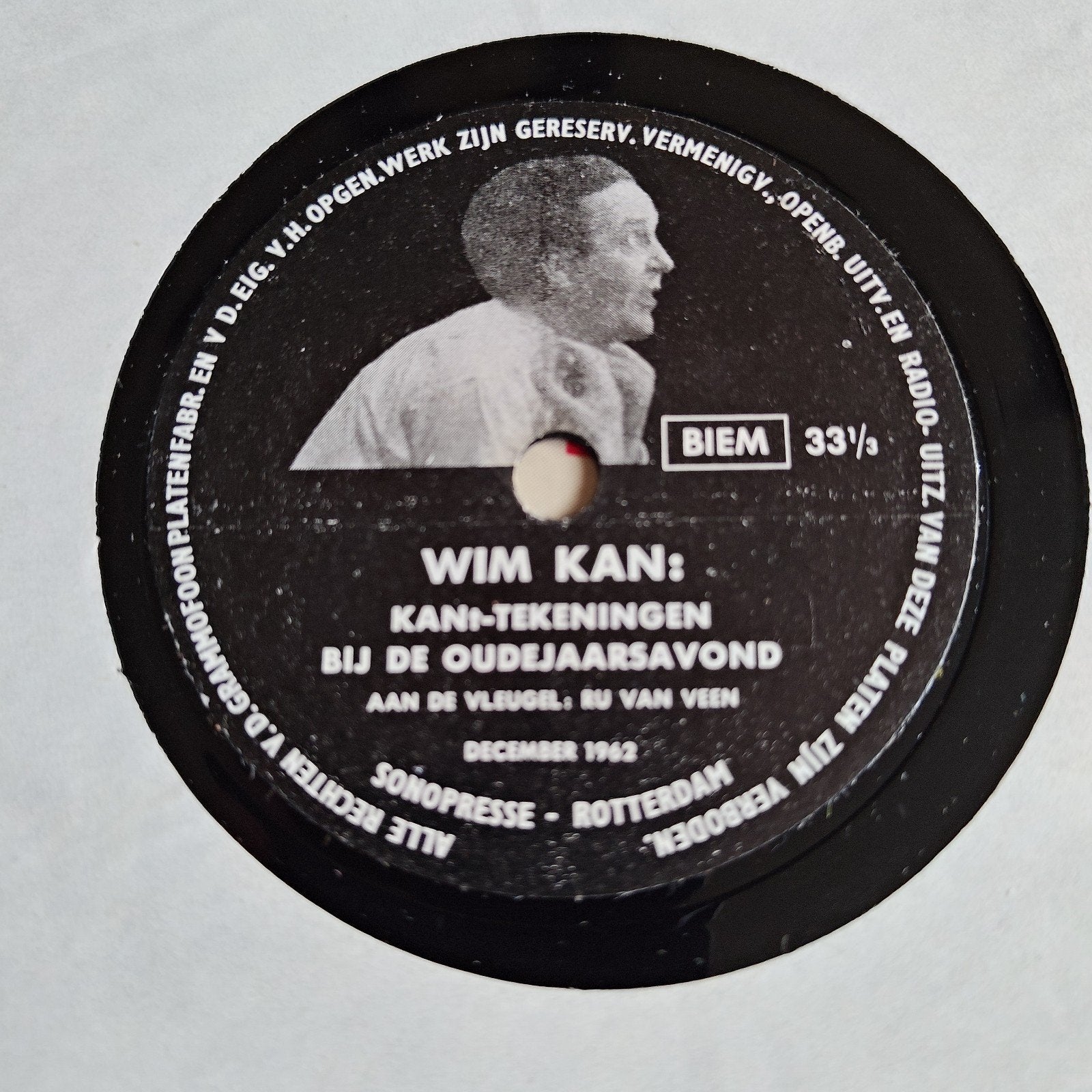 Wim Kan: Kani-tekeningen bij de Oudejaarsavond (1962), Gebruikt, Originele persing, 7 inch, Ophalen of Verzenden