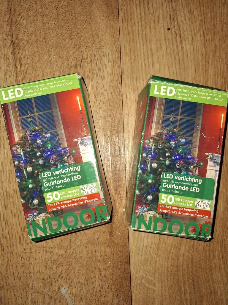 2 doosjes gekleurde kerstverlichting led, Diversen, Kerst, Ophalen, Nieuw