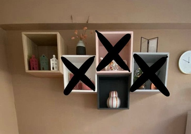 2 IKEA Eket kastjes ikea- eik en donker grijs, Ophalen, Gebruikt