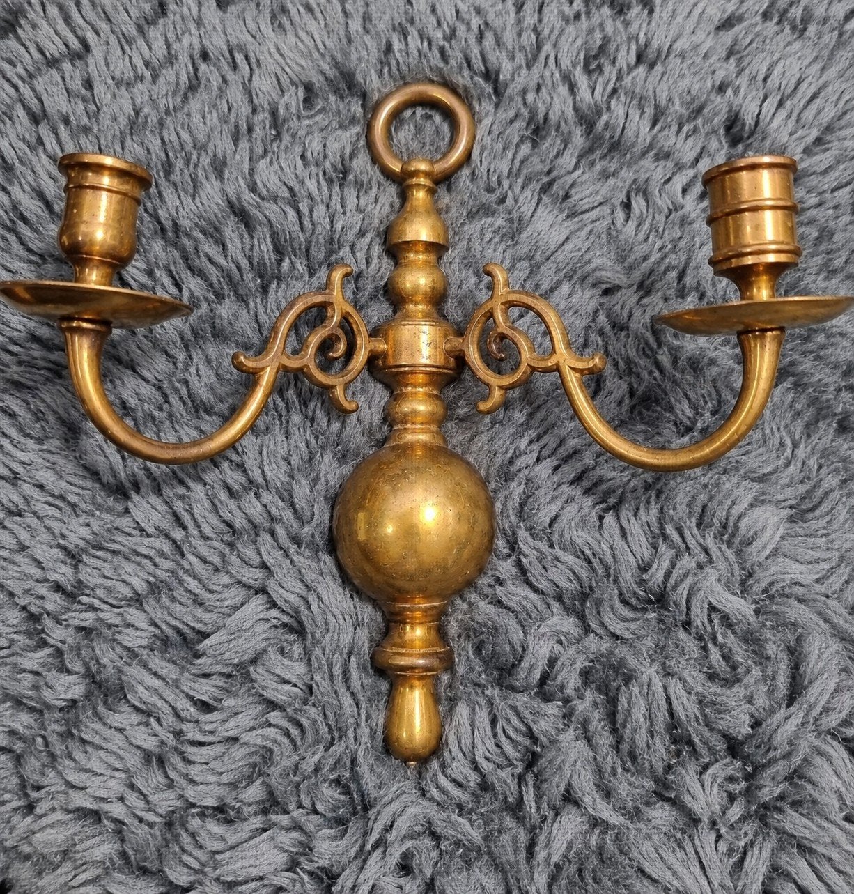 Bronzen Wandkandelaar 2-Armig Massief Brons 30x30 cm, Ophalen of Verzenden, Koper of Brons