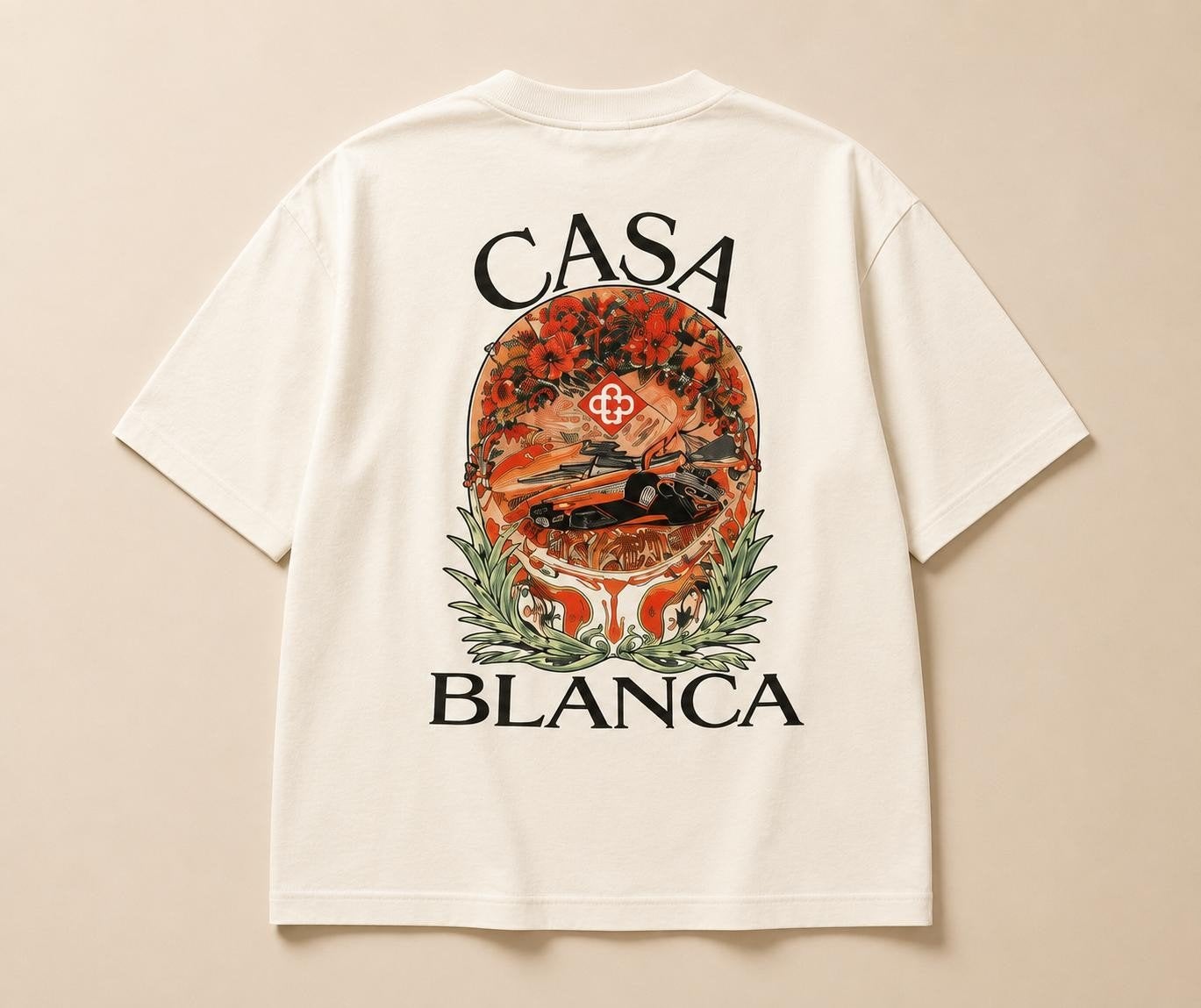 Stijlvol T-shirt met Casablanca print, Kleding | Heren, T-shirts, Casablanca, Maat 48/50 (M), Wit, Nieuw