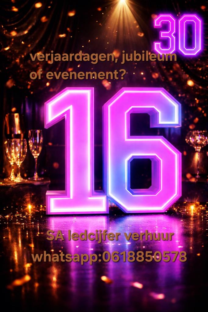 LEDCIJFERS,  TE HUUR, Ophalen, Nieuw, Verjaardag