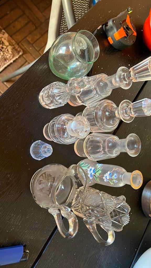 Collectie van Vintage Glazen Decanteurs en Pitchers, Ophalen, Zo goed als nieuw, Overige typen