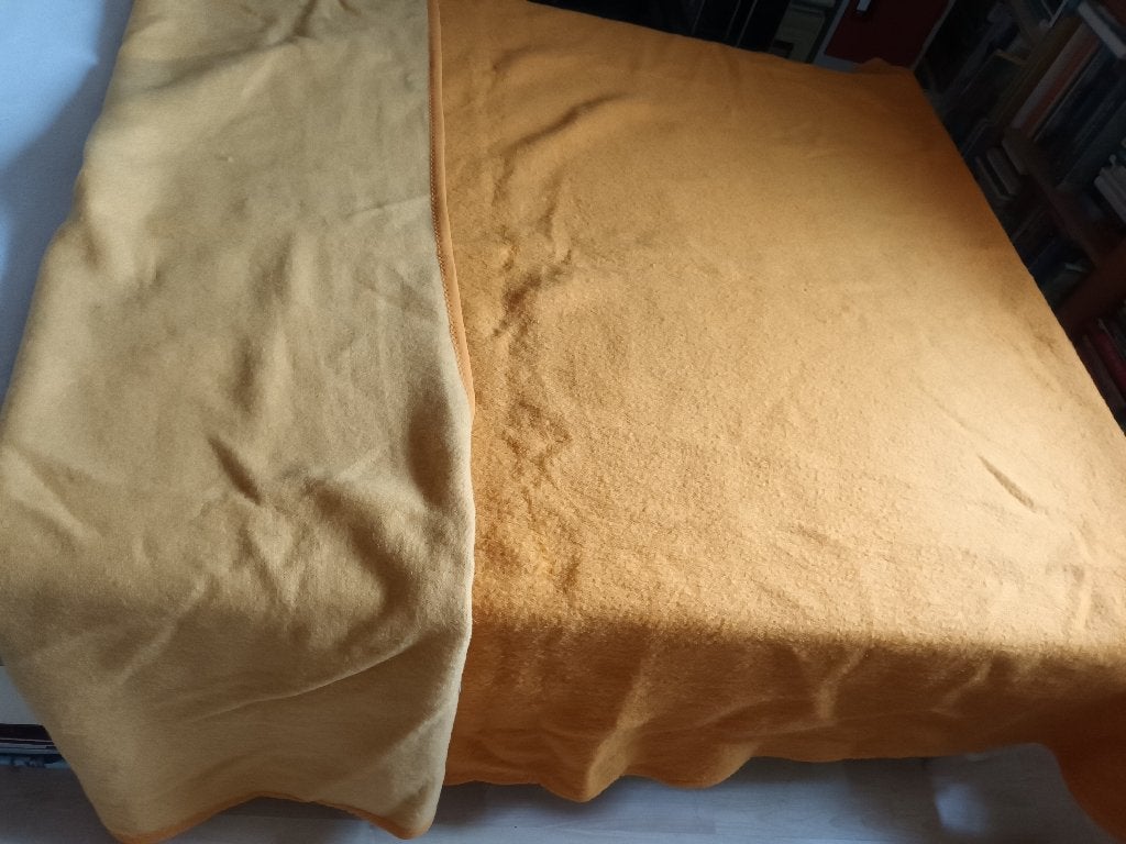 Tetem zeer grote geel oranje wollen deken 257-198cm, Woondeken, Oranje, 198 cm, Wol