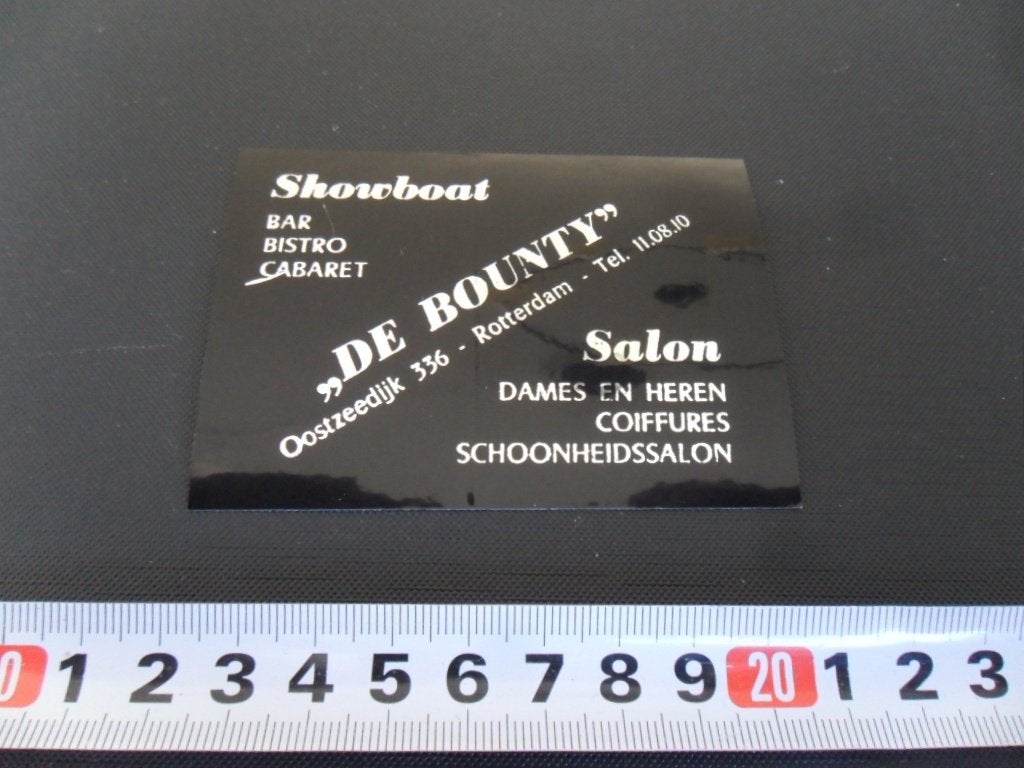sticker Rotterdam DE BOUNTY Showboat Oostzeedijk 336, Ophalen, Zo goed als nieuw