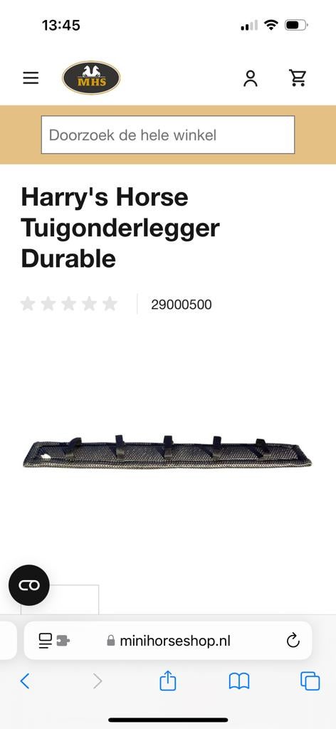 Tuigonderlegger durable harrys horse, Dieren en Toebehoren, Ophalen of Verzenden, Zo goed als nieuw