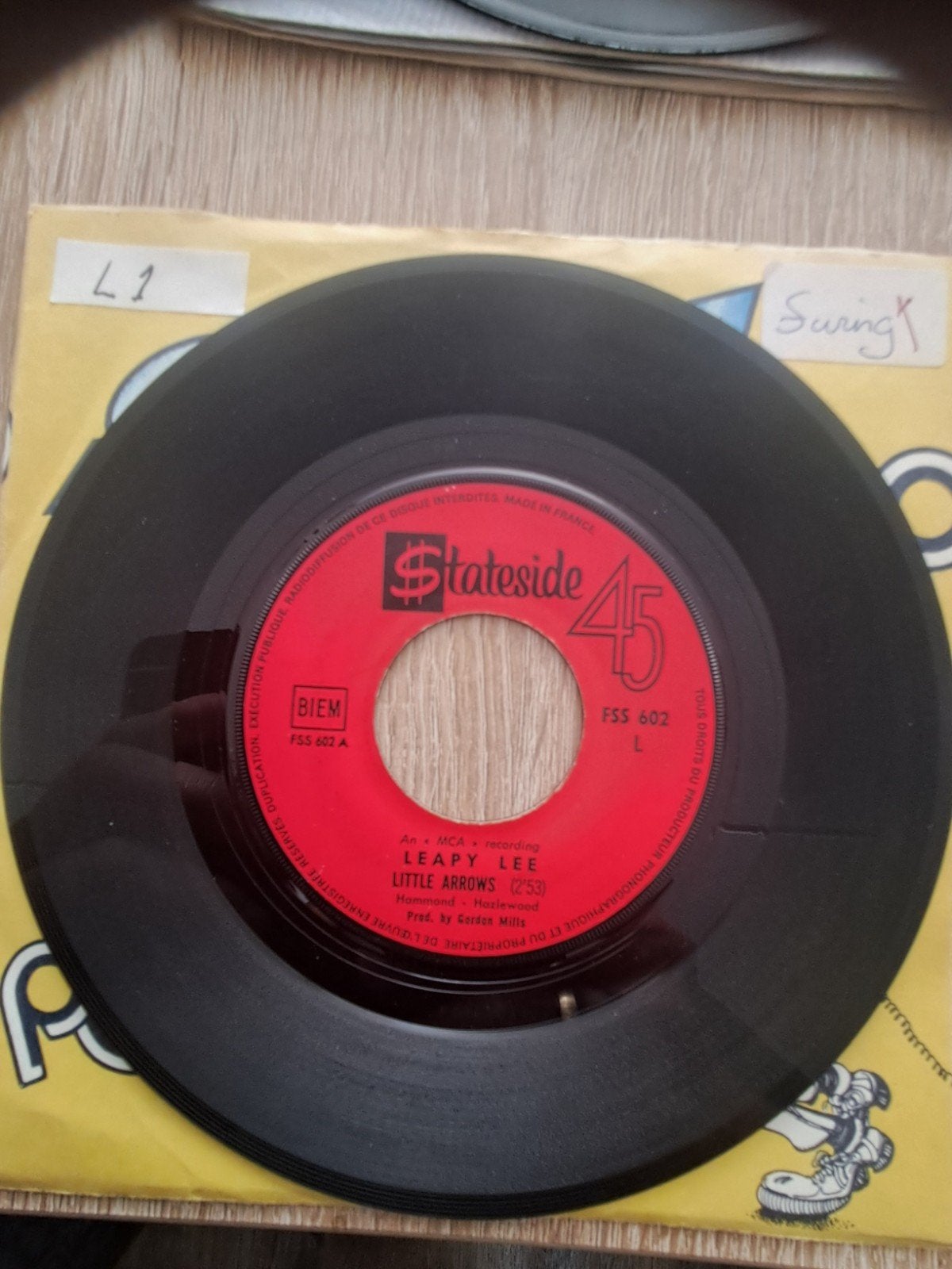 Leapy Lee - Little Arrows (Stateside 45 toeren vinyl), Cd's en Dvd's, Gebruikt, Originele persing, 7 inch, Ophalen of Verzenden