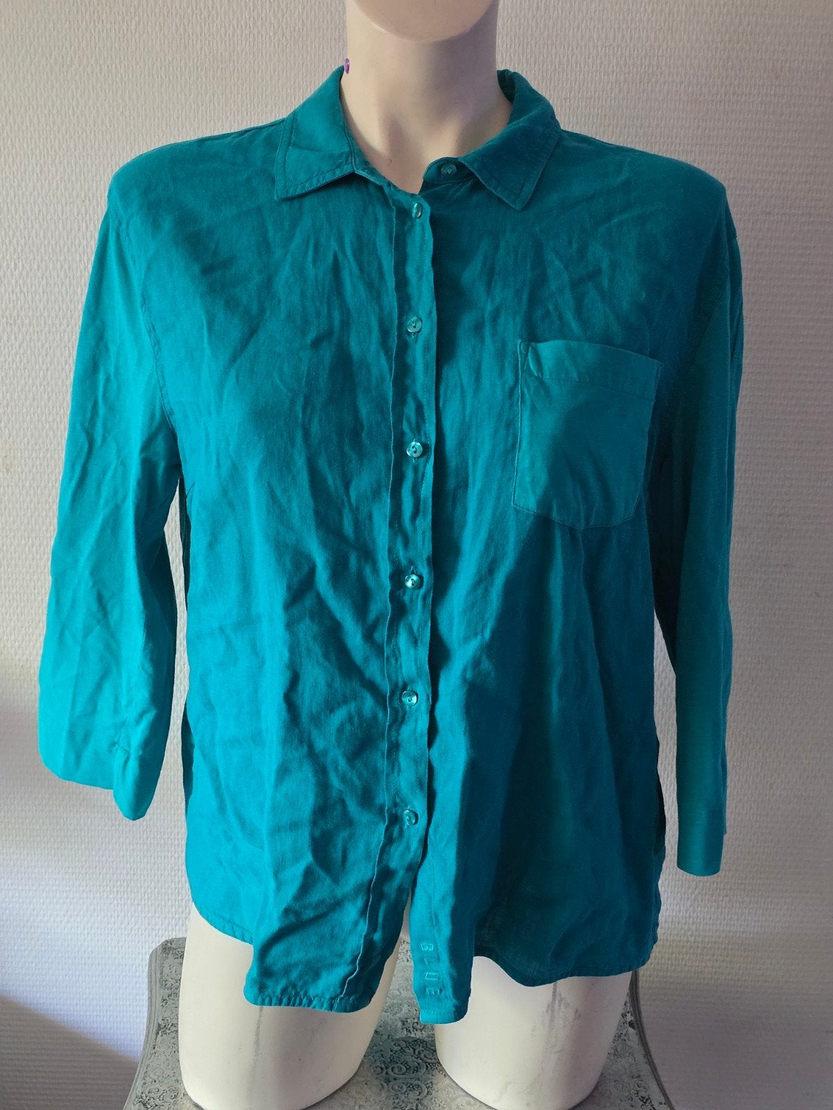 Anna Blue Linnen Blouse - Maat 40, Kleding | Dames, Maat 38/40 (M), Blauw, Anna Blue, Ophalen of Verzenden