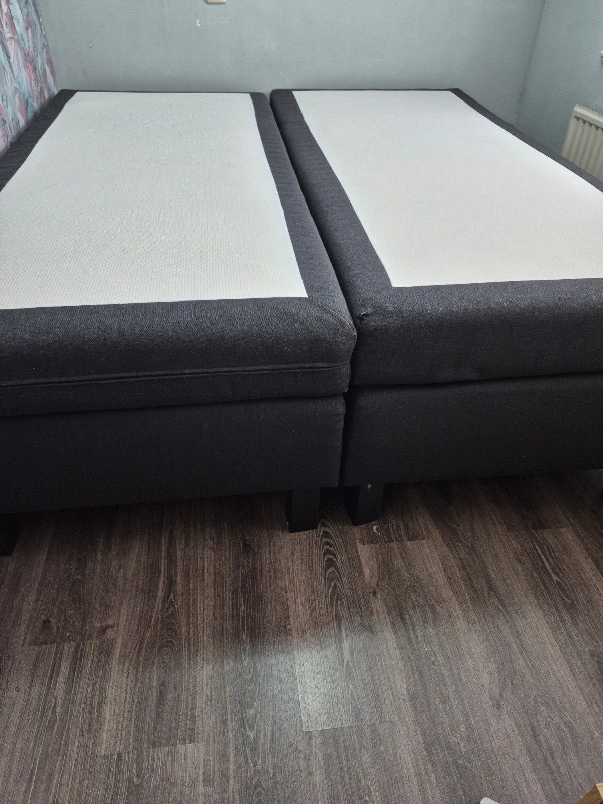 Bezorging is mogelijk 160x200 karlsson boxspring bed, Huis en Inrichting, Gebruikt, Zwart, Tweepersoons, Ophalen of Verzenden