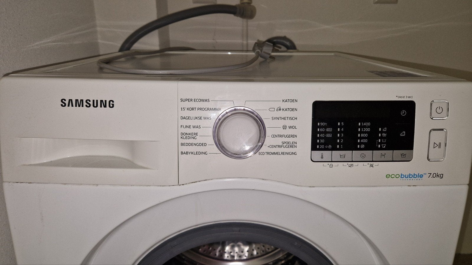 Samsung EcoBubble, Witgoed en Apparatuur, Wasmachines, Ophalen, Zo goed als nieuw, Voorlader, 85 tot 90 cm