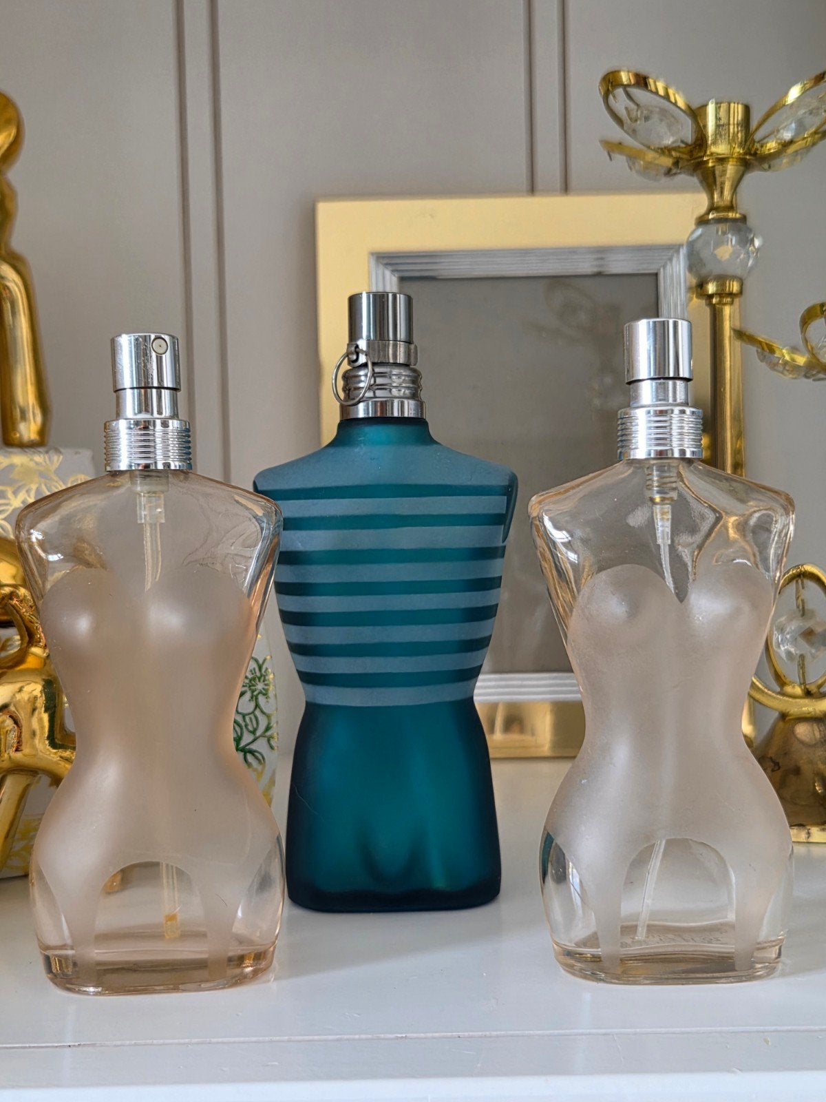 3 Lege Jean Paul Gaultier parfumflesjes 75 en 50 ml, Ophalen of Verzenden, Gebruikt