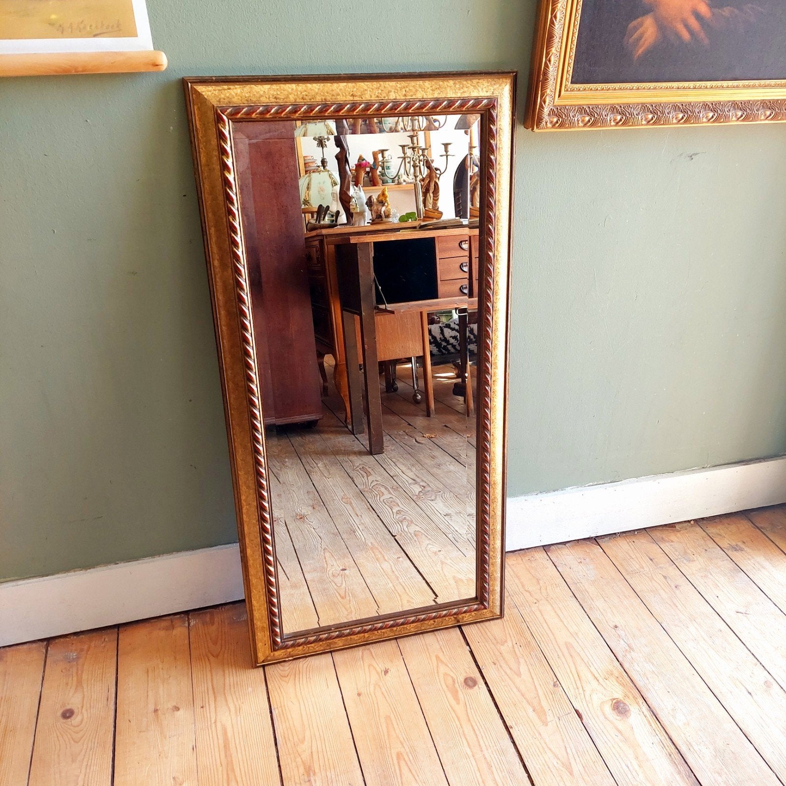 lucky vintage Franse barok stijl spiegel met goud, Huis en Inrichting, Ophalen, Minder dan 50 cm, ., .