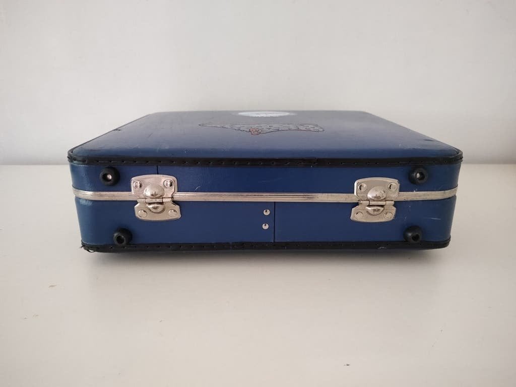 VINTAGE stewardess koffer KLM van geperst karton  - K769, Sieraden, Tassen en Uiterlijk, Gebruikt, Minder dan 50 cm, Ophalen of Verzenden