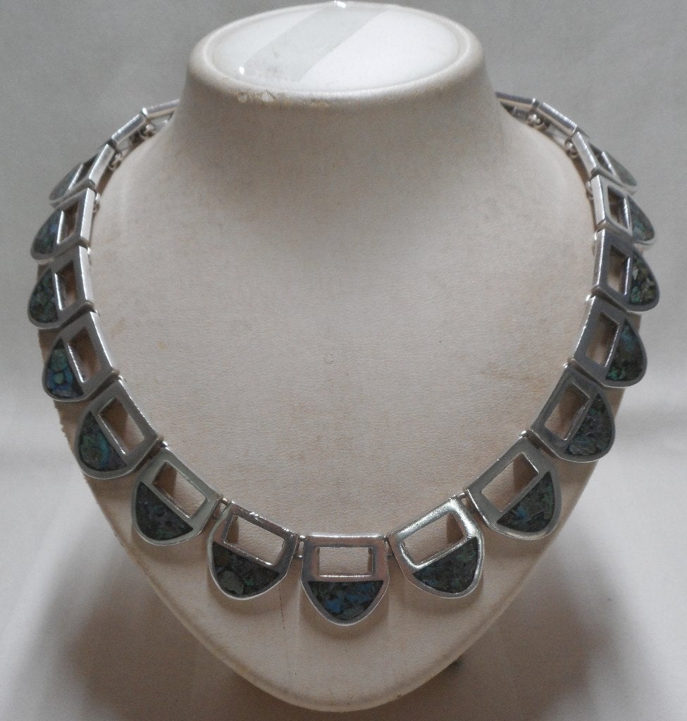 Zilveren zwaar vintage collier Mexico nr.1196