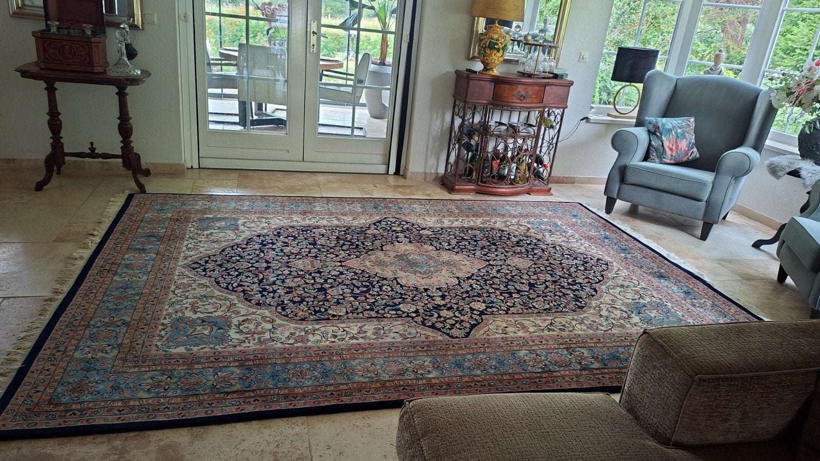 Prachtig handgemaakt Kirman tapijt (340x239 cm), Klassiek Perzisch, Kirman, 200 cm of meer, Ophalen of Verzenden, Zo goed als nieuw
