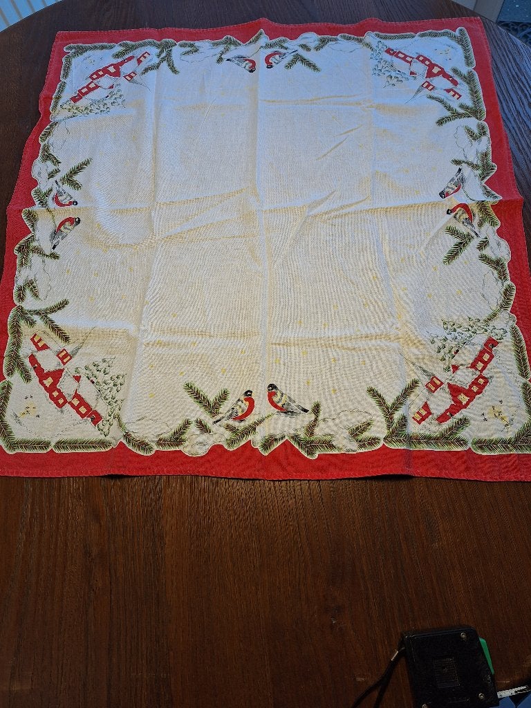 vierkant katoen 75 cm kerst tafelkleed vintage, Ophalen of Verzenden
