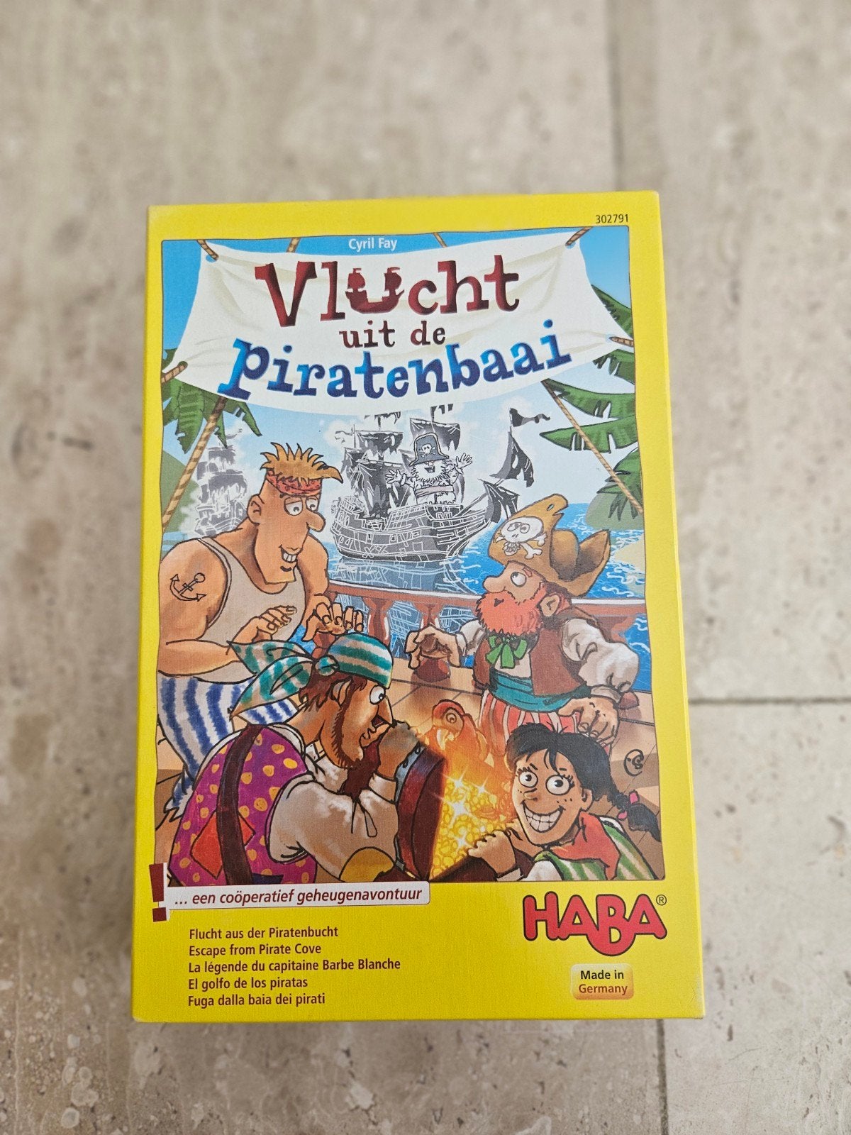 Vlucht uit de Piratenbaai - HABA coöperatief geheugenspel, Een of twee spelers, Ophalen of Verzenden, Zo goed als nieuw, HABA