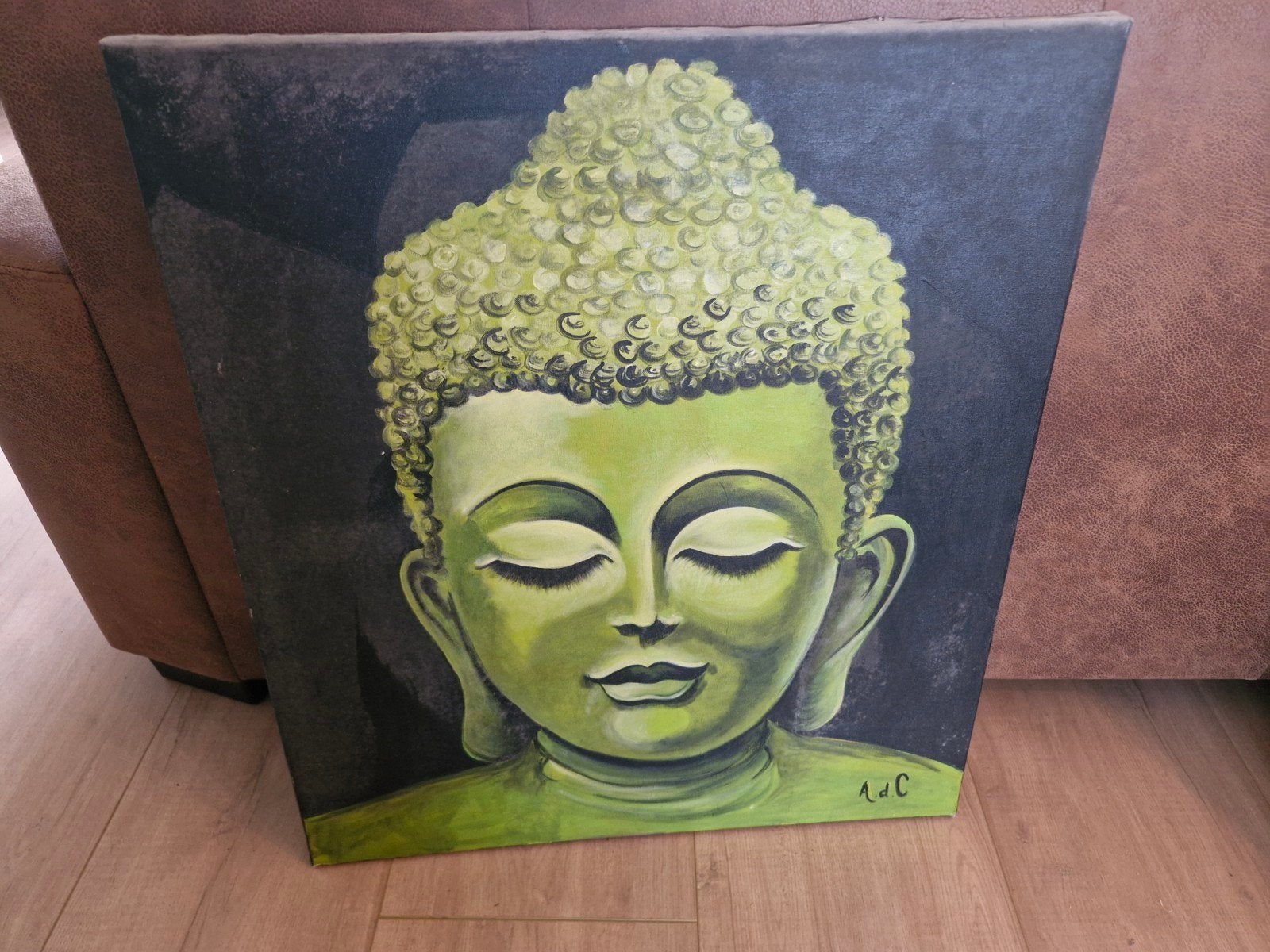 doek boeddha schilderij, Huis en Inrichting, Woonaccessoires | Schilderijen, Tekeningen en Foto's, Ophalen