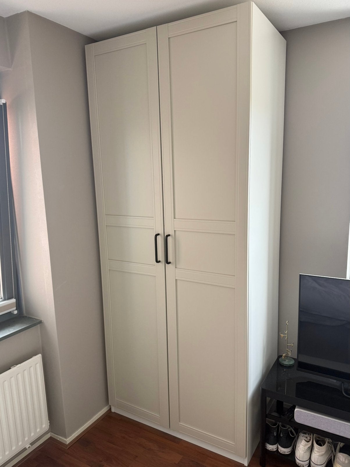 IKEA lichtbeige PAX FILSBERGET kledingkast (100x60x236 cm), Ophalen, Met deur(en), 200 cm of meer, 50 tot 100 cm